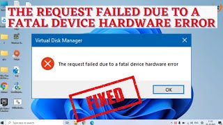 Request failed due to fatal device hardware error [upl. by Leelaj]