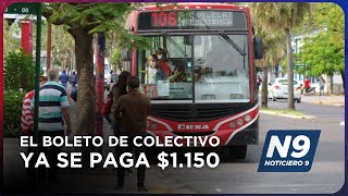 EL BOLETO DE COLECTIVO YA SE PAGA 1150  NOTICIERO 9 [upl. by Ravo]