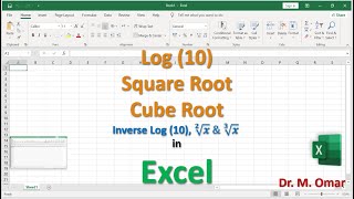 Log10 Square Root Cube Root anti log inverse SQRT and Cube Root in Excel [upl. by Anirehs32]