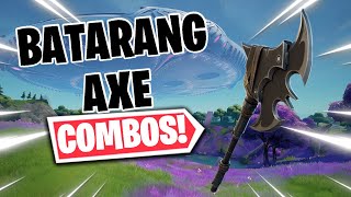 BATARANG AXE COMBOS  FORTNITE HARVESTING TOOL REVIEW [upl. by Anrym]