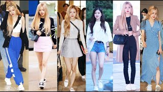 BLACKPINK ROSE AIRPORT FASHION STYLE 2016  2019 [upl. by Mozelle]