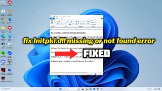 FIXED Initpkidll missing or not found error [upl. by Dallis]