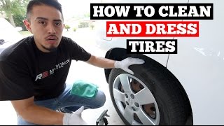 How to CLEAN and DRESS Tires Basic Car Cleaning Tips [upl. by Rella25]