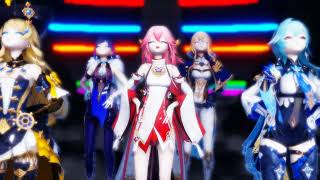 MMD  Genshin ImpactBABYMONSTE  Sheesh Navia Shenhe Yanfei Miko Jean Eula Arlecchino Motion DL [upl. by Johnathon]