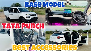 Tata Punch Base Model Full Accessories Fittings  City Car Decors [upl. by Larrabee388]