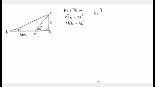 Find the height in a right angle triangle with 2 given angles sine rulegcse69 [upl. by Artek]