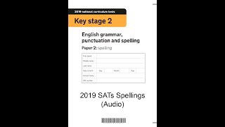 KS2 SATs 2019 Spellings [upl. by Merchant558]