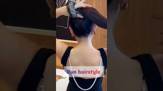 Bun hairstyle hairstyle amazinghacks easyhairstyle hairhacks hair trending longhair [upl. by Batholomew69]