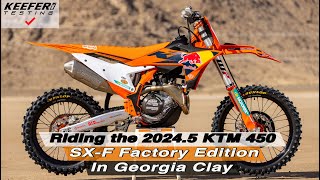 20245 KTM 450 SXF Factory Edition Laps In Georgia Clay [upl. by Alleuqahs]