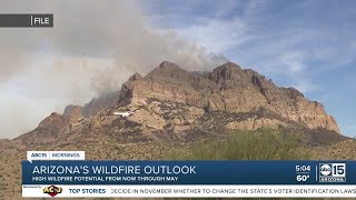 Arizonas wildfire outlook High fire risk through May [upl. by Sabba264]