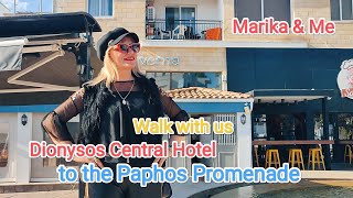 Dionysos Hotel to the Paphos Promenade Paphos Cyprus [upl. by Heyer]