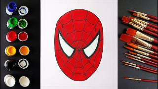 How To Draw SpiderMan  Step By Step Tutorial  Spider Man Face Drawing [upl. by Ephram]