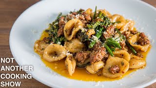 handmade ORECCHIETTE with Italian SAUSAGE and BROCCOLINI [upl. by Adnirolc]