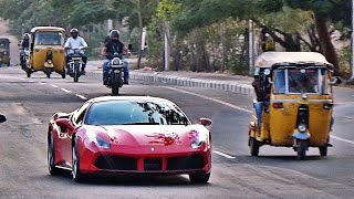 Ferraris in INDIA  2018  Reactions Sounds amp more [upl. by Yeslrahc969]