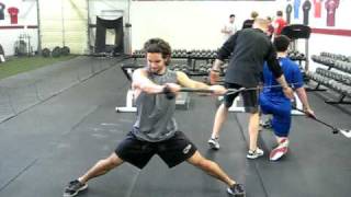 CresseySportsPerformancecom Tim Collins  Wide Stance AntiRotation Chop [upl. by Asyral]