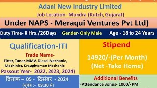 Balaghat MP me Meraqui Ventures Pvt Ltd Interview 5 Dec 2024 Satpuda Pvt ITI Balaghat MP balaghat [upl. by Heilman692]