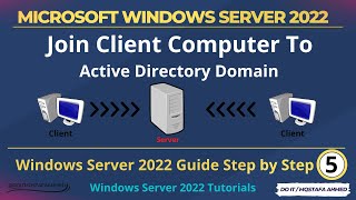 Windows Server 2022 How to Join Client Computer to Active Directory Domain 2022 [upl. by Reinnej]