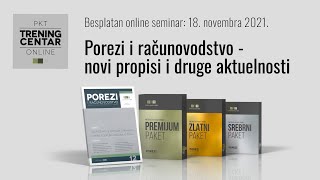 Porezi i računovodstvo  novi propisi i druge aktuelnosti besplatan online seminar [upl. by Anifled]