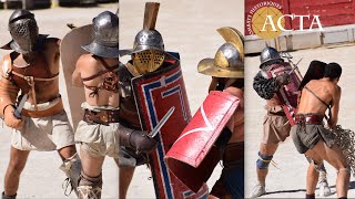 Gladiator fights  Provocatores Thraex Murmillo Retiarius Secutor  ACTA [upl. by Osner]