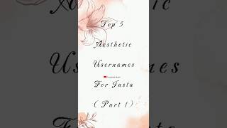 Top 5 Aesthetic Usernames For Insta Accounts🌺💫 shorts youtubeshorts aesthetic new instagram [upl. by Atterehs924]