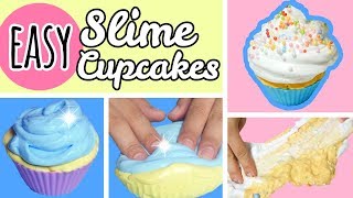 My First Slime  4 Easy Slimes  Slime Cupcakes [upl. by Sordnaxela]