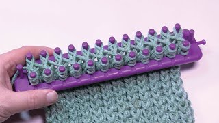 Loom Knit Double Stockinette Twist Stitch with Cast On  BEGINNER  The Crochet Crowd [upl. by Fania]