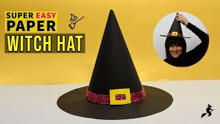 Paper Witch Hat How to make paper hatEasy witch hat tutorialHow to make a wizard hat out of paper [upl. by Acinomahs]