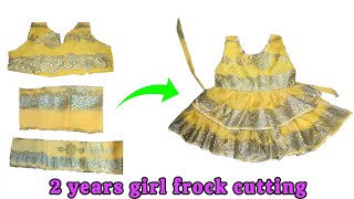 Baby girl frock cutting Latest Design frock cutting 2024 [upl. by Fania]