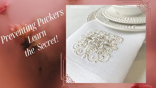 The Secret to Avoiding Puckers in Machine Embroidery [upl. by Melisa]