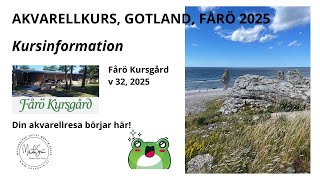 Akvarellkurs Gotland Fårö v 32 2025 [upl. by Gambell140]