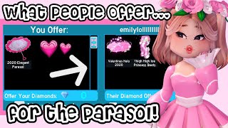 What People OFFER For the Parasol  Roblox Royale High Trading [upl. by Tayyebeb595]