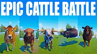 Epic Cattle Speed Race in Planet Zoo included Belted Galloway Cow Angus Cattle Jersey Cattle [upl. by Blackburn]