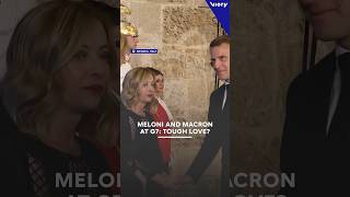 PM Meloni rolls her eyes as French Pres Macron greets Italian officials ahead of G7 meeting [upl. by Rillis]