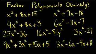 Factoring Polynomials Quickly [upl. by Chantalle27]