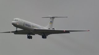 Ukrainian Government Ilyushin62 landing runway 14 at ZRH  beautiful sound [upl. by Jae]