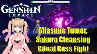 Miasmic Tumor Sakura Cleansing Ritual Boss Fight Milameowz  Genshin Impact [upl. by Mazlack65]