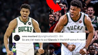 NBA REACTS TO GIANNIS ANTETOKOUNMPO 35 POINT GAME VS NEW YORK KNICKS  GIANNIS REACTIONS [upl. by Gnof]