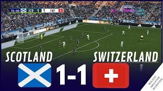 EURO 2024 Scotland 11 Switzerland Match Highligths Videogame Simulation amp Recreation [upl. by Michi]