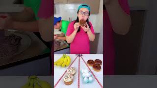 Ice cream challenge Chocolate cake vs bananas shorts [upl. by Nihsfa]