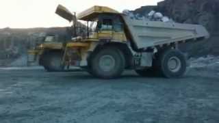 Dumping stones into the shaft Bremanger Quarry [upl. by Lemon]