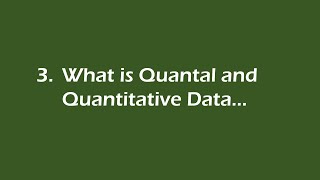 What is Quantal and Quantitative Data [upl. by Nyrroc]