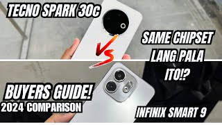 TECNO SPARK 30C VS INFINIX SMART 9 SAME CHIPSET LANG PALA TO PHONE COMPARISON 2024 [upl. by Sinnaiy]