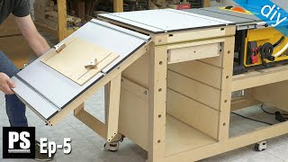 DIY Workbench Side Folding Table  Mobile Workbench EP 5 [upl. by Ycnej]