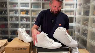 Air Jordan 1 Mid Triple White 2023 From Zalando Compared to 2022 Air Jordan 1 Mid Triple White [upl. by Graves]