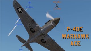 P40E1 Warhawk ace game also P51C11NT Mustang A6M3 mod 32 CR42 Falco War Thunder [upl. by Linetta697]