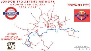 LONDON TROLLEYBUS ROUTES 1931 1962 [upl. by Akeem260]