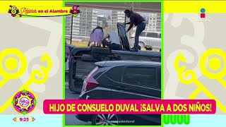 ¡Héroe Hijo de Consuelo Duval salva a 2 niños en accidente automovilístico  Sale el Sol [upl. by Enelec]