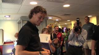 Bruins Goalie Tuukka Rask Visits DanaFarber Cancer Institute [upl. by Lemmie862]