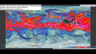 Specifikus nedvesség globális eloszlása 20240509 globálisan  Specific hum in summer of 2024 [upl. by Llerrac]