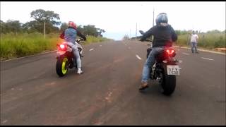 Teste Yamaha XJ6  remap VS Yamaha MT07 Pega Monstrãooo [upl. by Retep219]